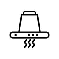 vector negro línea icono cocina campanas aislado en blanco antecedentes