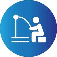 Shore Fishing Creative Icon Design vector