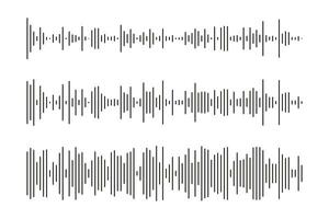 Equalizer symbols. Set of voice message template. Audio chat speech sound wave icon. Elements for mobile messenger, podcast online radio interface, music player or app. Waveform patterns. Vector. vector