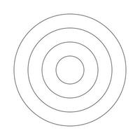 Polar grid of 3 concentric circles. Circle diagram divided on three equal segments. Blank polar graph paper. Wheel of life or habits tracker. Vector illustration.