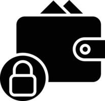 Lock wallet solid and glyph vector illustration