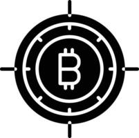 bitcoin target solid and glyph vector illustration