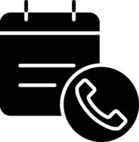 Call date solid and glyph vector illustration