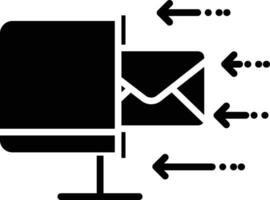 Receive mail solid and glyph vector illustration