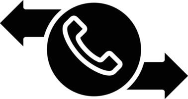 Incoming and outgoing calls solid and glyph vector illustration