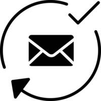 mail Approved solid and glyph vector illustration