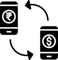 Finance app solid and glyph vector illustration