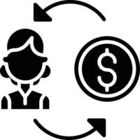 investment dollar solid and glyph vector illustration