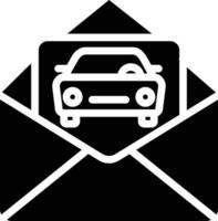 Car Service mail solid and glyph vector illustration