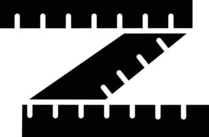 Measurement tape solid and glyph vector illustration