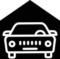 Car garage solid and glyph vector illustration