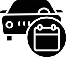 Car Service Date solid and glyph vector illustration