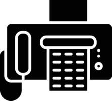 Fax Machine solid and glyph vector illustration