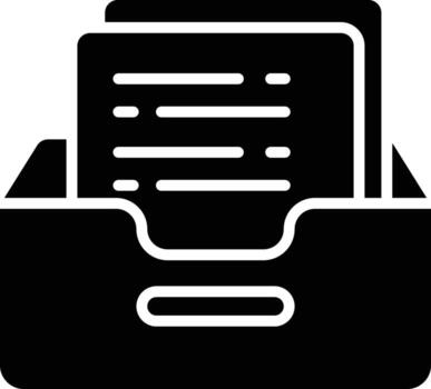 Inbox file solid and glyph vector illustration