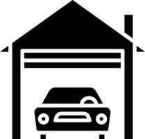 Car parking solid and glyph vector illustration