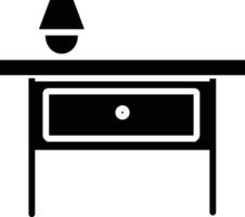 Side Table solid and glyph vector illustration