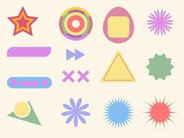 Y2K retro shapes vintage 90s, 2000s style designe elements vector