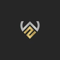 Alphabet letters Initials Monogram logo WZ, ZW, Z and W vector