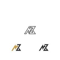 alfabeto iniciales logo zm, mz, z y metro vector