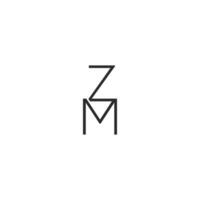 Alphabet Initials logo ZM, MZ, Z and M vector