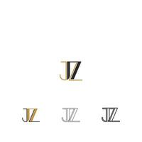 letras del alfabeto iniciales monograma logo zj, jz, z y j vector