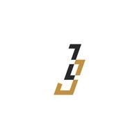 letras del alfabeto iniciales monograma logo zj, jz, z y j vector