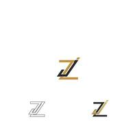 letras del alfabeto iniciales monograma logo zj, jz, z y j vector