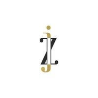 Alphabet letters Initials Monogram logo ZJ, JZ, Z and J vector