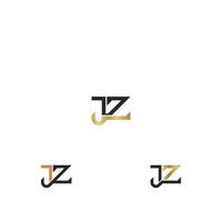 letras del alfabeto iniciales monograma logo zj, jz, z y j vector