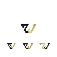 letras del alfabeto iniciales monograma logo zj, jz, z y j vector