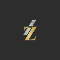 IZ, ZI, I AND Z Abstract initial monogram letter alphabet logo design vector