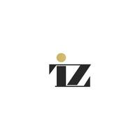 IZ, ZI, I AND Z Abstract initial monogram letter alphabet logo design vector