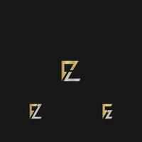 alfabeto letras iniciales monograma logo fz, zf, f y z vector