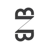 Alphabet letters Initials Monogram logo BZ, ZB, Z and B vector