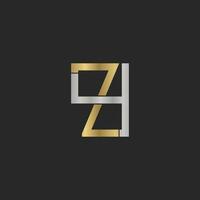 alfabeto iniciales logo zy, yz, z y y vector