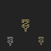 Alphabet Initials logo ZY, YZ, Z and Y vector