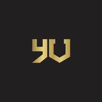 Alphabet Initials logo UY, YU, Y and U vector