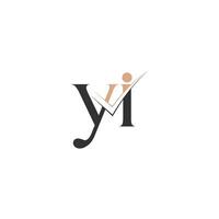 Alphabet letters Initials Monogram logo YI, IY, Y and I vector