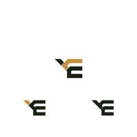 alfabeto letras iniciales monograma logo ey, ye, e y y vector