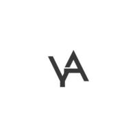 Alphabet letters Initials Monogram logo AY, YA, A and Y vector