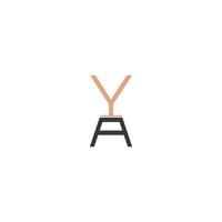 Alphabet letters Initials Monogram logo AY, YA, A and Y vector