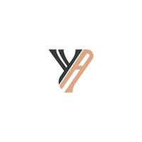 Alphabet letters Initials Monogram logo AY, YA, A and Y vector