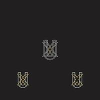 Alphabet Initials logo UX, XU, X and U vector