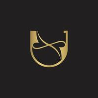 Alphabet Initials logo UX, XU, X and U vector