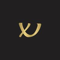 Alphabet Initials logo UX, XU, X and U vector