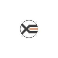 Alphabet Initials logo XE, EX, E and X vector