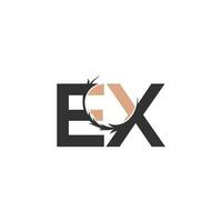 Alphabet Initials logo XE, EX, E and X vector