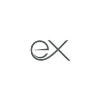 alfabeto iniciales logo xe, ex, mi y X vector