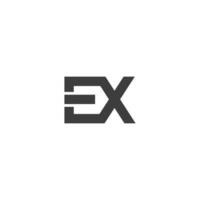 alfabeto iniciales logo xe, ex, mi y X vector