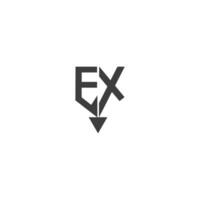 alfabeto iniciales logo xe, ex, mi y X vector